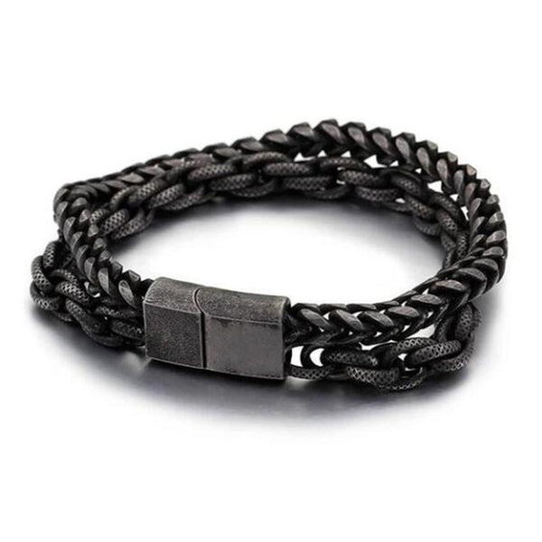 Stainless Steel Men's Jewelry Spiral Bracelet Cuban Chain For Him Rock Style