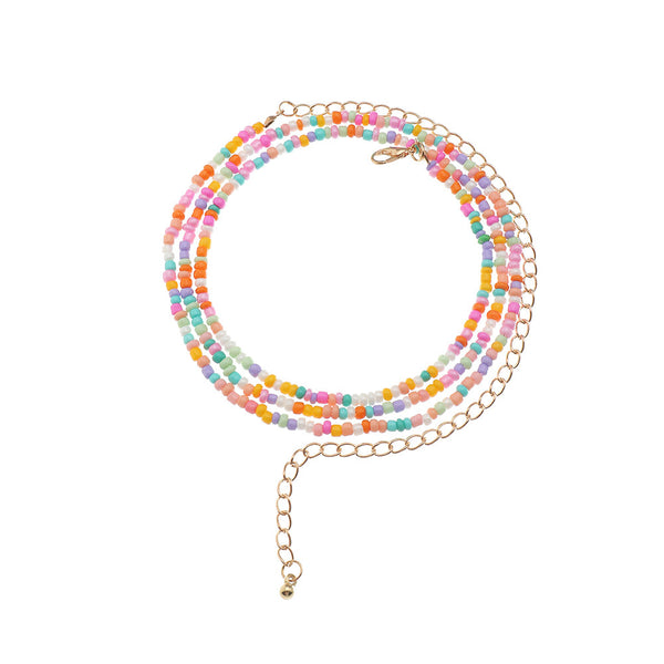 Bohemian Ethnic Style Multicolored Bead Waist Chain Body Chain