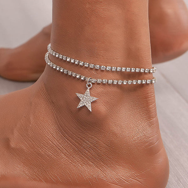 Double-layer Hip-Hop Exaggerated Retro Simple Foot Decoration With Star