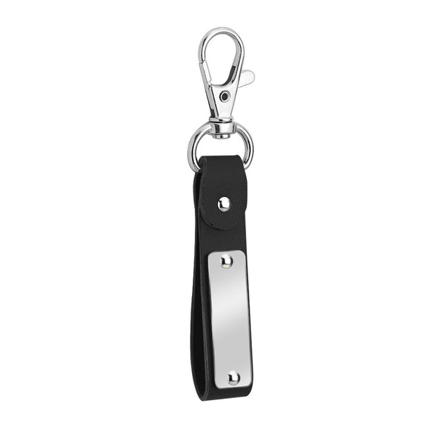 Custom Name Engraved Tag Key Chain,PU Leather Key Chain