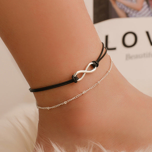 Infinity Anklet for Women Girl Soft Skin-friendly Rope Ankle Bracelets Handmade Love Friendship Jewelry Gift