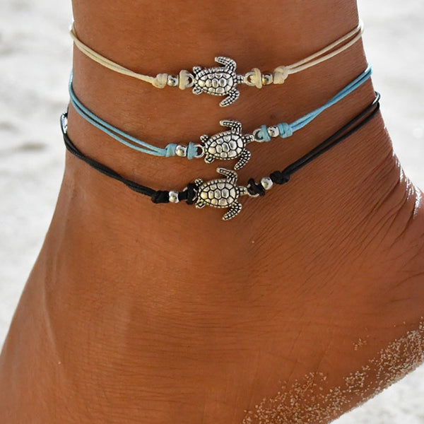 Turtle Anklet Charm Beads Sea Handmade Boho Anklet Foot Jewelry for Women Girl