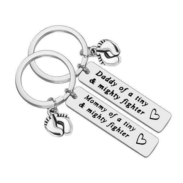 A Set Of Keychain Gift For Parents-Daddy/Mommy Of A Tiny& Mighty Fighter