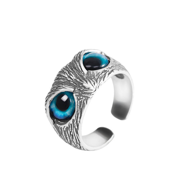 Men's Personalized Owl Eye Ring - Vintage and Bold Open-ended Design with a Unique Personality