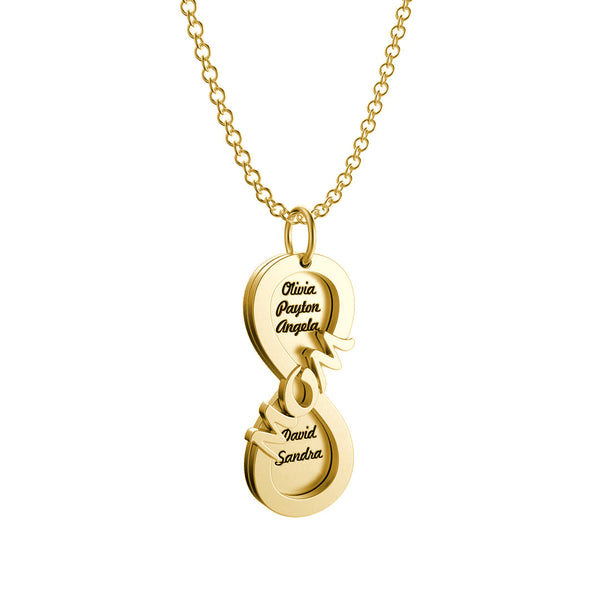 Gift for your MOM-Personalized 5 Names Infinity Symbol Necklace