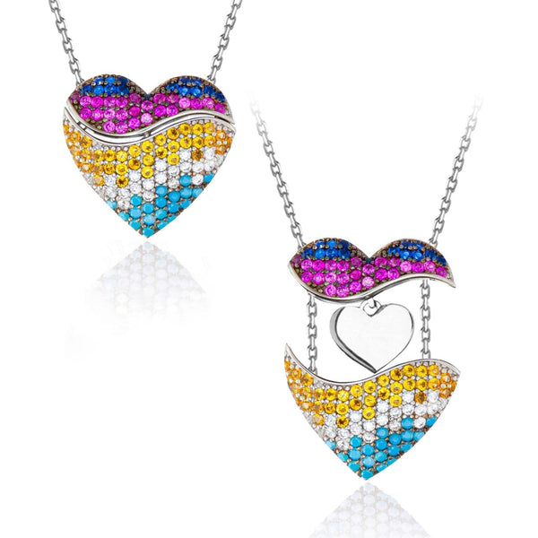 Unique Infinity Name Necklace Custom,Heart Necklaces for Women, Cubic Zirconia Heart Pendant  Necklace for Women, Asthetic Jewellery for women