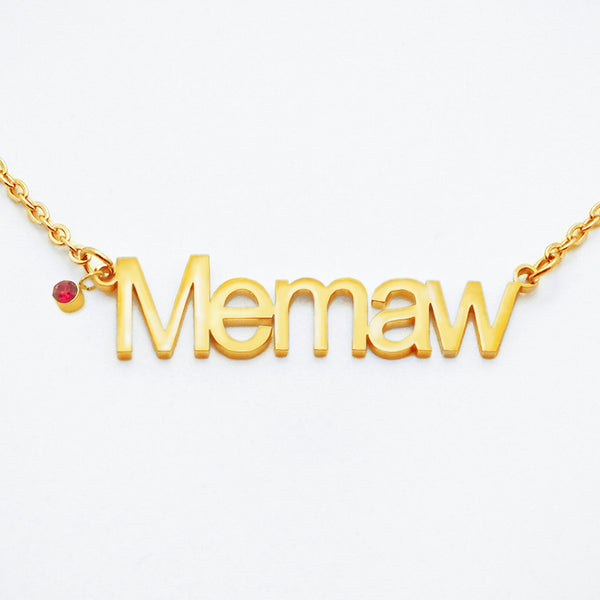 Personalized Name Necklace with birthstone Unisex for Men and Women