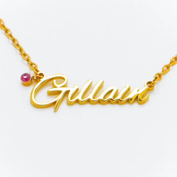 Simple Style Custom Name Necklace with Birthstone Gift For Her