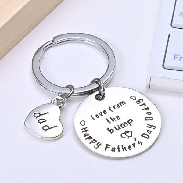 Keychain Gift To Dad- Happy Father's Day Daddy Love From The Bump