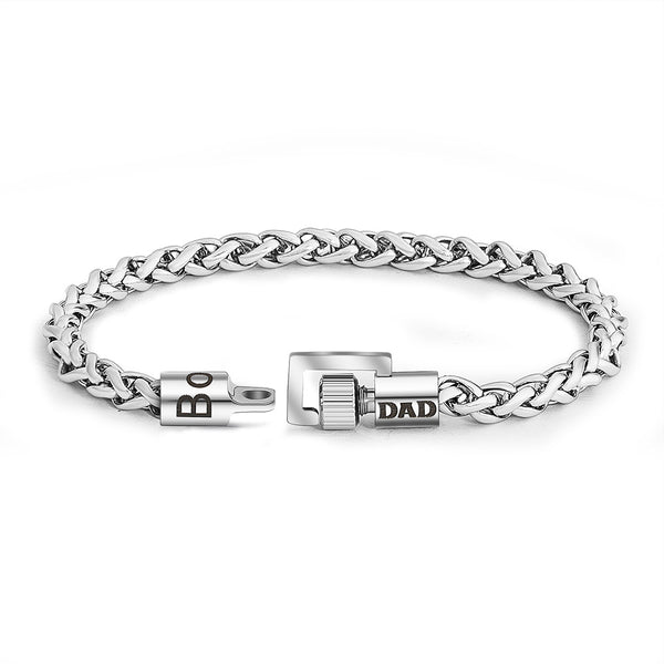 Stainless Steel Men's Jewelry Spiral Bracelet Cuban Chain For Dad