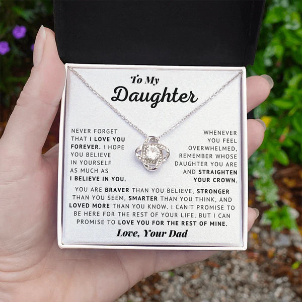 To My Daughter Love Knot Necklace Gift Set "I Love You With All My Heart"