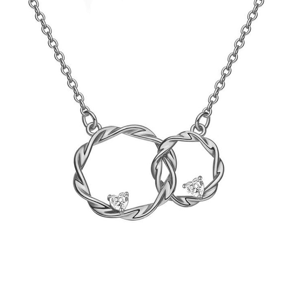 To My Mom Rings Circle Necklace Gift Set "Mother & Daughter "