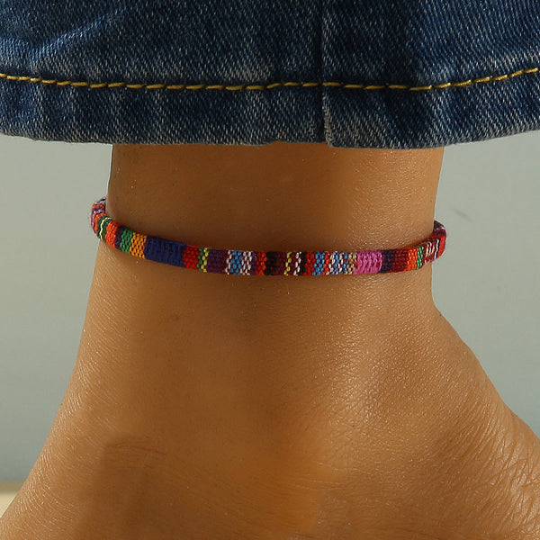 Handmade Beach Anklet Boho Colorful Ankle Bracelet Bohemia Anklet Chain Jewelry