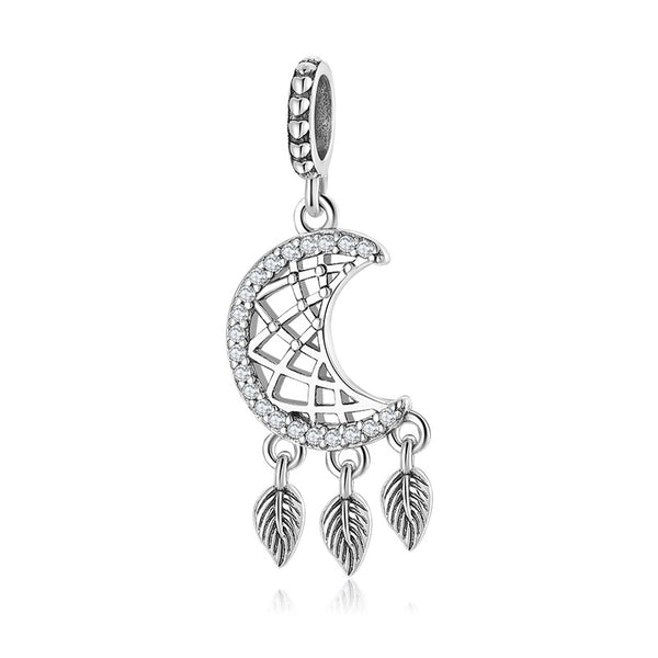 Beaded Moon Pendant Lunar Elegance