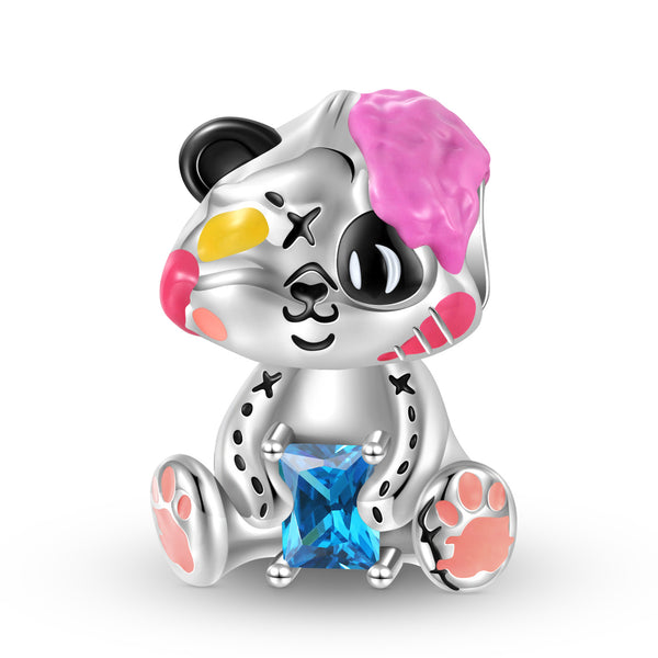 Zircon Love Panda Fashion Cartoon S925 Sterling Silver Beaded Bracelet Accessories