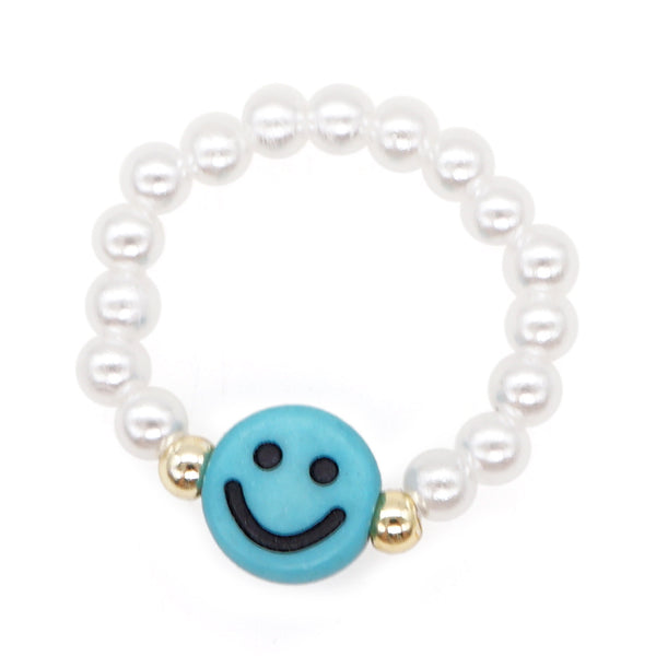 Folklore Love Smile Bead Alloy Gold Bead Pearl Ring
