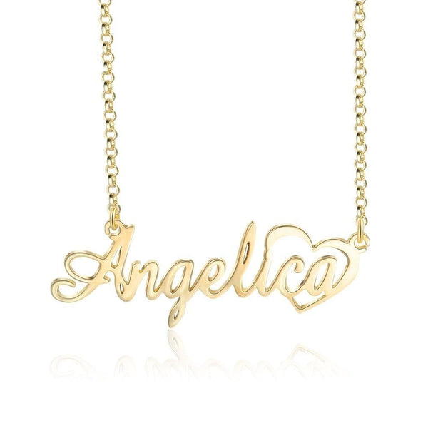 Heart Linked Custom Name Necklace Personalized Jewelry