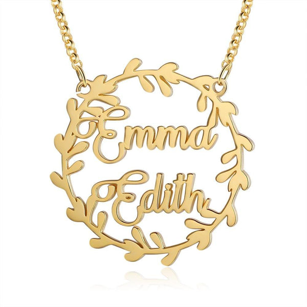 Personalized Ladies Tree of Life Necklace with 2 Family Names Name Necklace For Gift