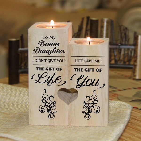 My Bonus Daughter-The Gift Of Life The Gift Of You Candlesticks