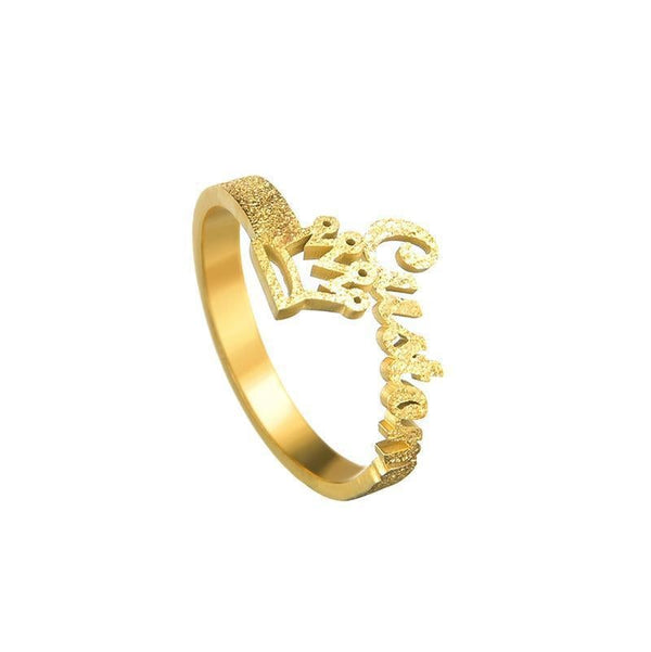 Crown Name Ring Personalized with 1 Name for Women