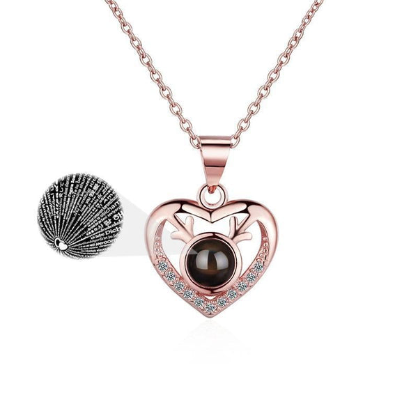 100 Languages in I Love You Heart Necklace for Girlfriend for Wife
