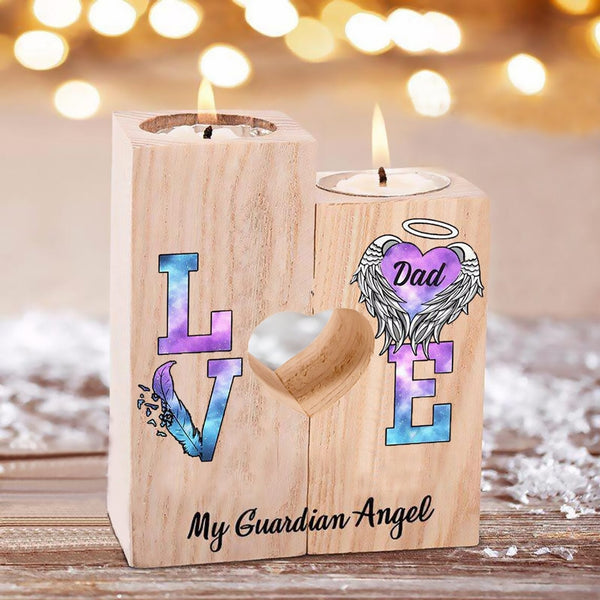 To My Dad-Love Dad My Guardian Angle Candlesticks