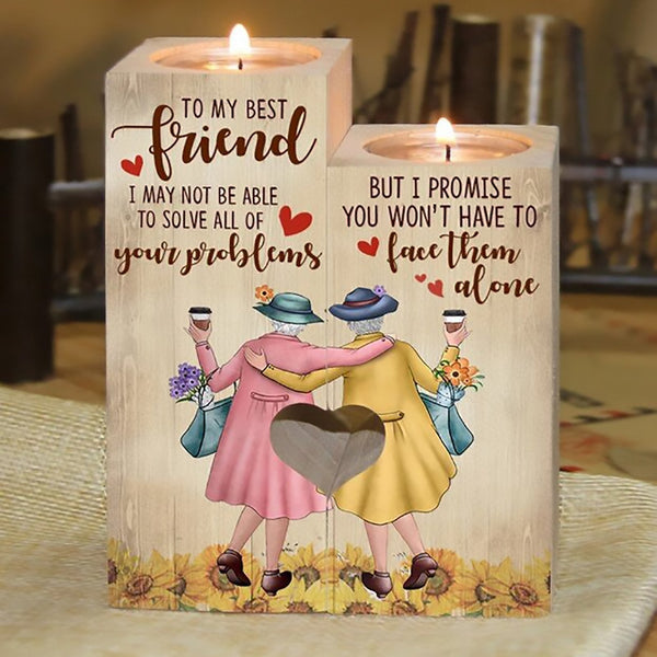 To My Best Friend-I Promise You Won't Have To Lacethem Alone Candle Candlesticks