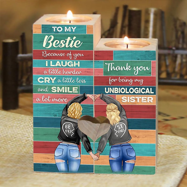 To My Bestie-Because Of You I Laugh A Little Harder Cry  A Little Less And Smile A Lot More Candlesticks