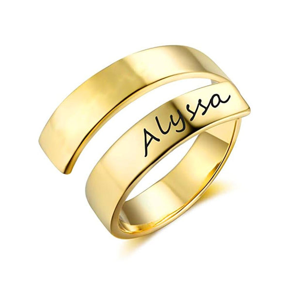Personalisierter gravierter 1-Namen-Ring, benutzerdefinierte Initialenringe, individueller bester Freund, Freundschaftsringe für Frauen, Mädchen, BFF