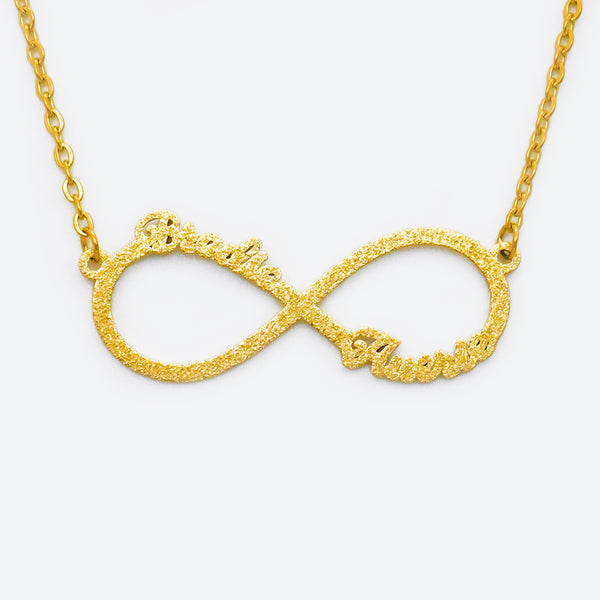 Personalisierte Infinity 2 Namenskette Personalisierte Halskette mit mattem Anhänger für Mutter-Tochter-Oma-Mutter